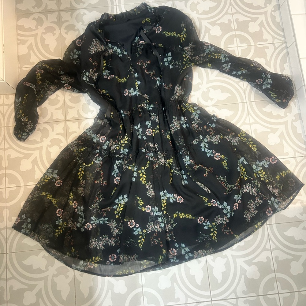 Floral Black Dress